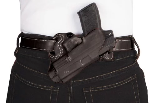 DESANTIS SMALL OF BACK HOLSTER - RH OWB LEATHER M&P 9/40 2.0