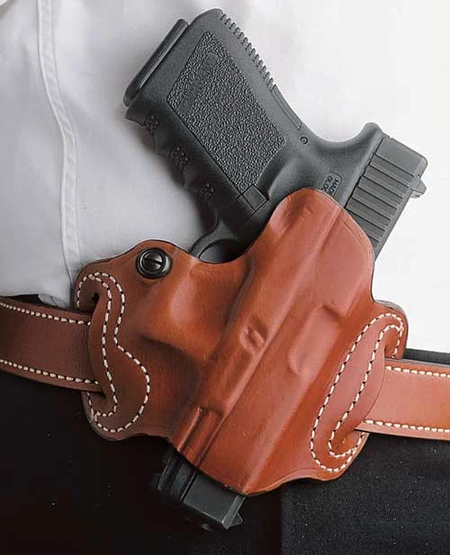DESANTIS MINI SLIDE HOLSTER - OWB RH LEATHER S/A HELLCAT TAN