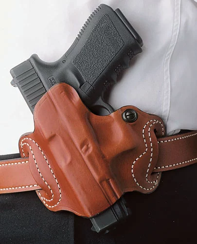DESANTIS MINI SLIDE HOLSTER - OWB RH LEATHER M&P 9/40 TAN