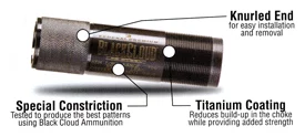 CARLSONS CHOKE TUBE BLACK - CLOUD 12GA M-RANGE INVECTOR+