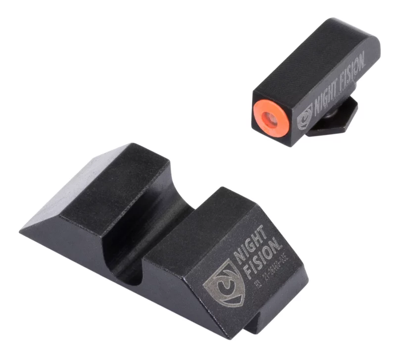 Night Fision GLK001014OGZ Tritium Night Sights For Glock Green Tritium Orange Outline Front Sight- Black/Blank Rear Sight Glock 17/17L/19/22