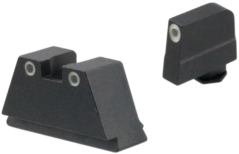 AmeriGlo GL349 Optic Compatible Sight Set for Glock 3XL Tall Green Tritium White Outline Front Sight-Green Tritium White Outline Rear Sight