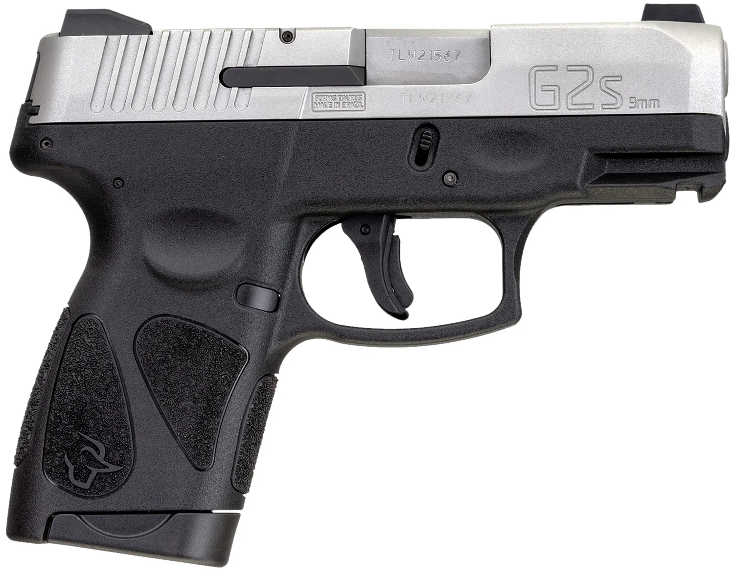 Taurus 1G2S939 G2S Compact Frame 9mm Luger 7+1 3.20" Matte Stainless Steel Barrel, Matte Serrated Stainless Steel Slide, Black Polymer Frame w/Picatinny Rail & Polymer Grip, Right Hand