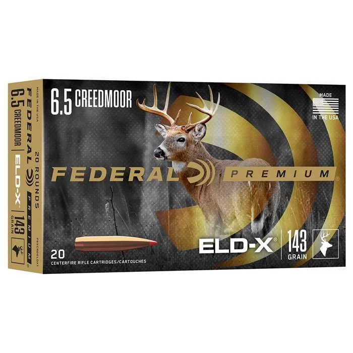 FEDERAL 6.5 CREEDMOOR 143 GR ELD-X 20 RD/BX 10 BX/CS