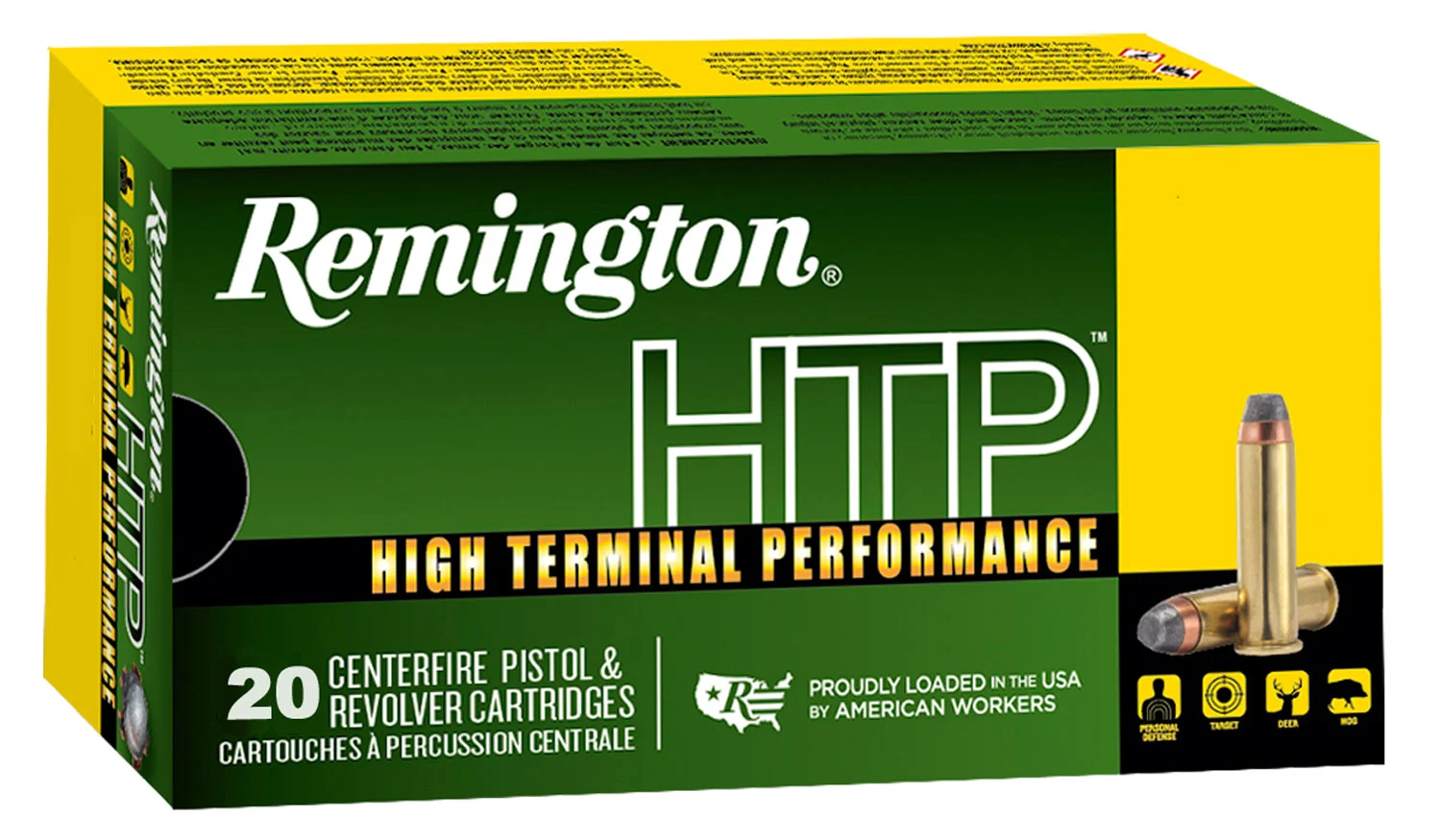 Remington Ammunition 22239 HTP 357Mag 180gr Semi Jacketed Hollow Point 20 Per Box/25 Case