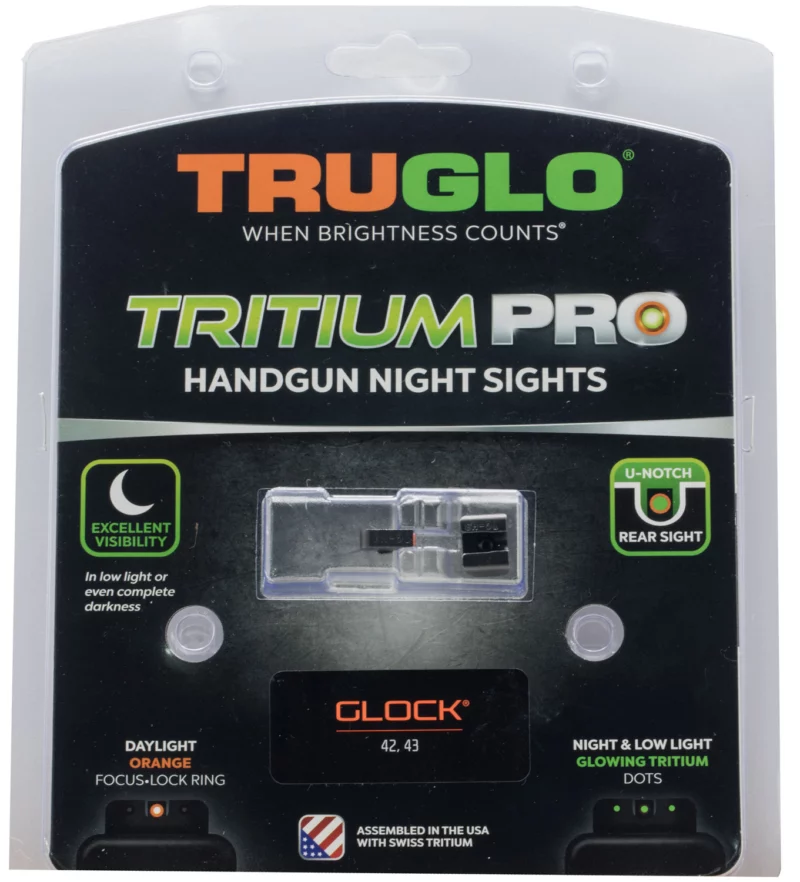 TruGlo TG231G1AC Tritium Pro Black | Green Tritium Orange Outline Front Sight Green Tritium Rear Sight