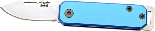 BEAR & SON SLIP JOINT FOLDER - 1.5" BLUE/SS ALUMIMUN HANDLE