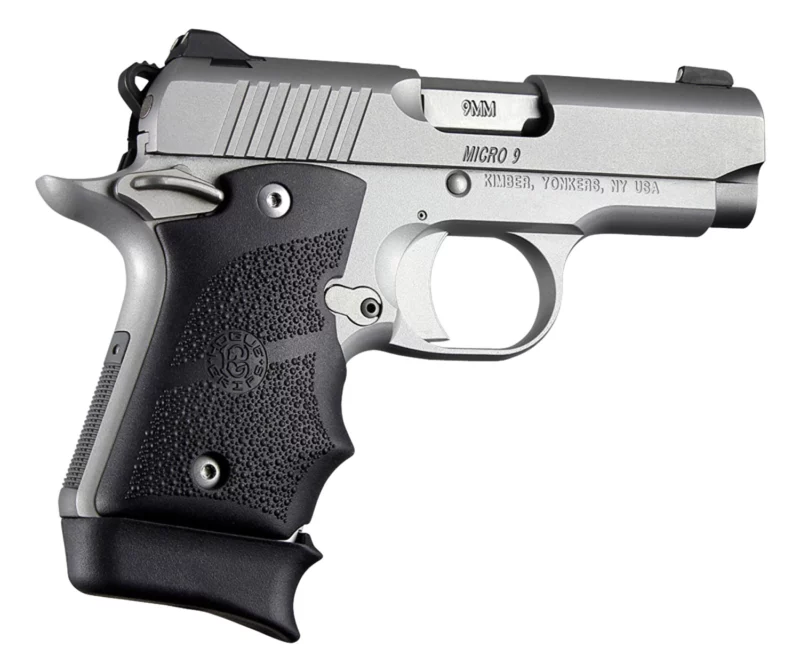 Hogue 39080 Rubber Grip Cobblestone Black with Finger Grooves for Kimber Micro 9