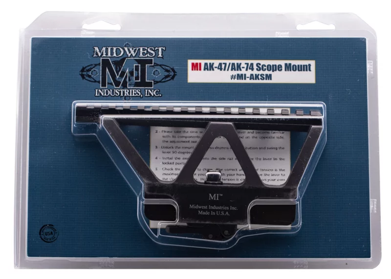 Midwest Industries MIAKSM MI AK Side Railed Scope Mount Black Hardcoat Anodized