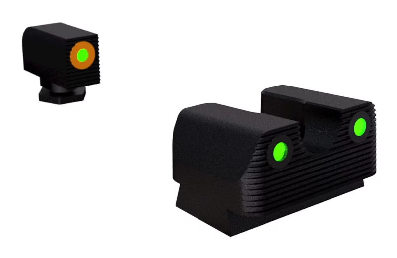 Rival Arms RA2A231G Night Sights for G42/G43/G48 Green Tritium Orange Outline Front Sight-Green Tritium Black Outline Rear Sight