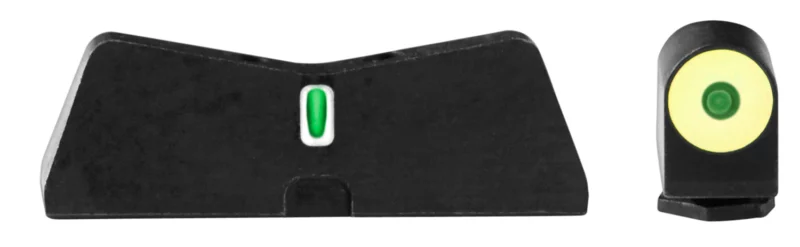 XS Sights GL0010S5Y DXT2 Big Dot Night Sights fits Glock Black | Green Tritium Yellow Outline Front Sight Green Tritium White Outline Bar Rear Sight