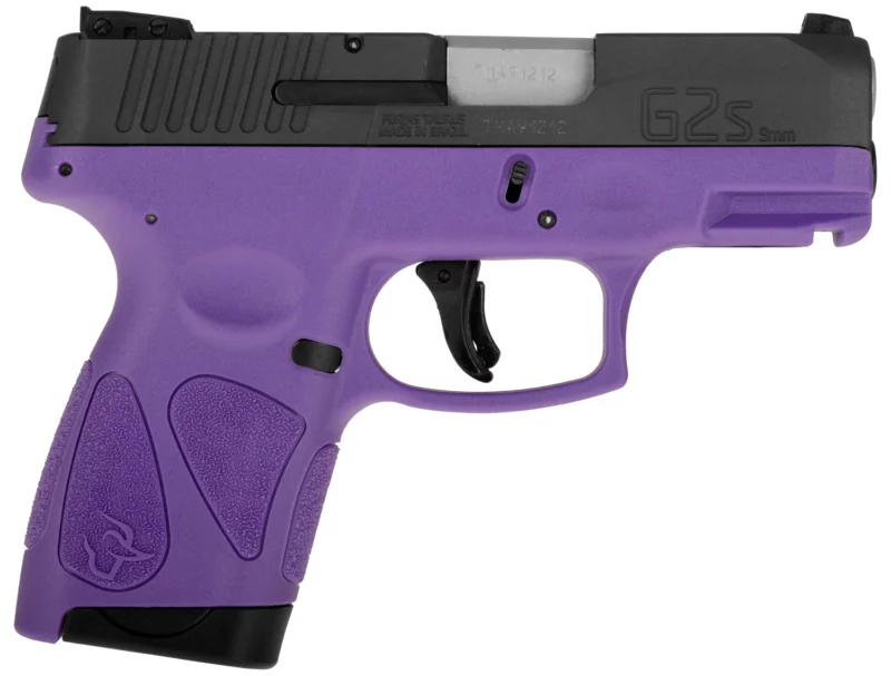 Taurus 1G2S931DP G2S Compact Frame 9mm Luger 7+1 3.26" Matte Stainless Steel Barrel, Matte Black Serrated Alloy Steel Slide, Dark Purple Polymer Frame w/Picatinny Rail & Polymer Grip, Right Hand