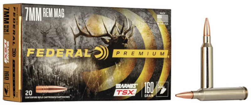 Federal P7RN Premium 7mmRemMag 160gr Barnes TSX 20 Per Box/10 Case