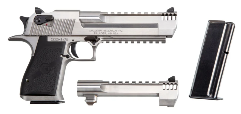 Magnum Research DE50429SRMB Desert Eagle Mark XIX Conversion Combo 50 AE/429 DE 6" 7+1 Overall Stainless Steel Black Rubber Grip