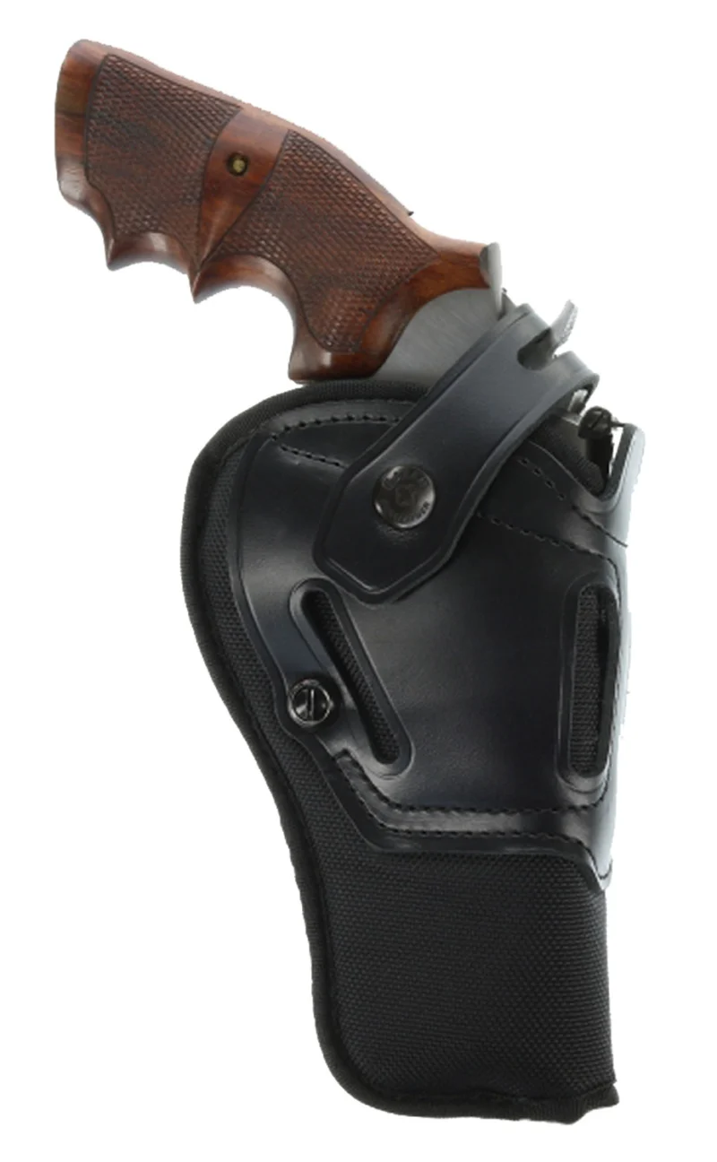Galco SR43B Switchback OWB Black Leather Belt Slide Fits Ruger GP100/S&W K Frame/2.50-3" Barrel Ambidextrous