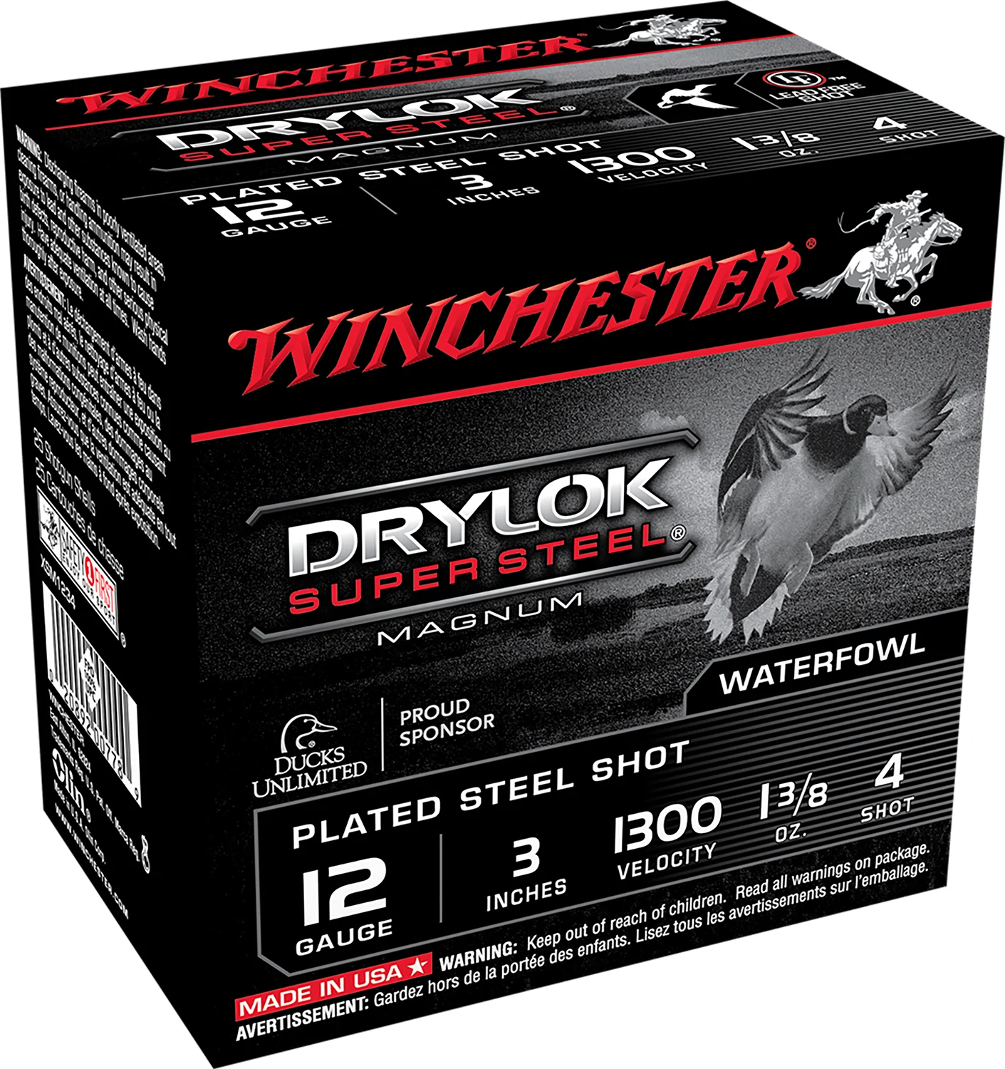 Winchester Ammo XSM1234 Drylok Super Steel Magnum 12Gauge 3" 1 3/8oz 4Shot 25 Per Box/10 Case