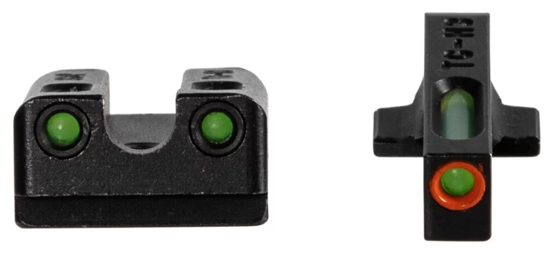 TruGlo TG13SG4PC TFX Pro Black | Green Tritium & Fiber Optic Orange Outline Front Sight Green Tritium & Fiber Optic Rear Sight