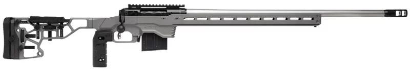 Savage Arms 57562 110 Elite Precision 338 Lapua Mag 5+1 30" Matte Stainless, Matte Black Rec, Gray Cerakote Adjustable MDT ACC Aluminum Chassis Stock (MB Not Included)