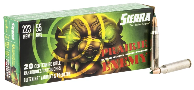 Sierra A145509 Prairie Enemy 223Rem 55gr Sierra BlitzKing 20 Per Box/ 10 Case