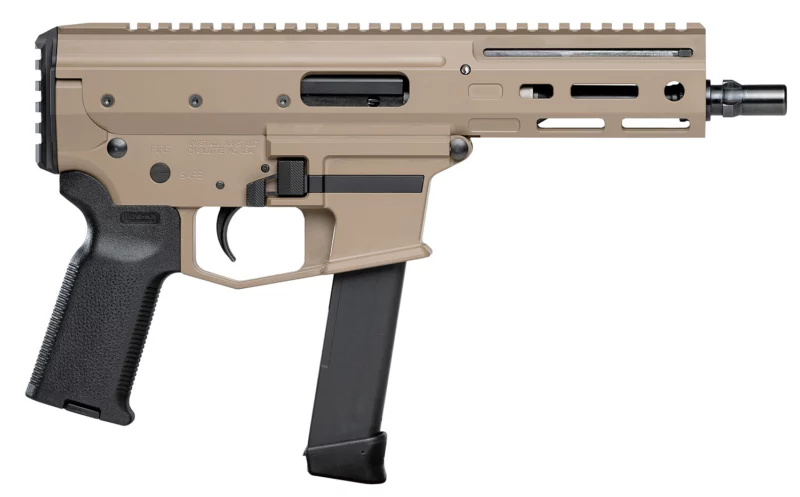 Angstadt Arms AAMDP09PF6 MDP-9 9mm Luger 27+1 5.85" Black Melonite Threaded Barrel, M-LOK Free-Float Handguards, Flat Dark Earth Cerakote Aluminum Picatinny Rail Receiver, Black Polymer Grips