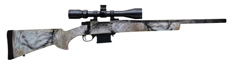 Howa HMA70222FY M1500 Mini Action Full Size 223 Rem 5+1 20" Yote Camo Dip Threaded Barrel, Steel Receiver Drilled & Tapped, Fixed HTI Yote Synthetic Stock, Nikko Stirling GamePro 4-12x40mm