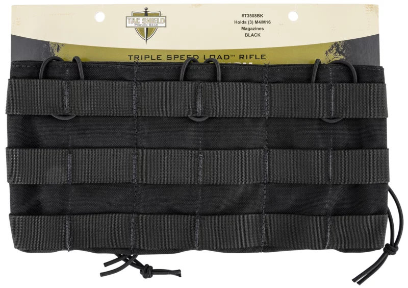 Tacshield T3508BK Speed Load Triple Rifle Triple Black 1000D Nylon
