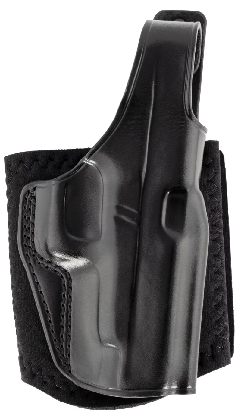 Galco AG834B Ankle Glove Size Fits Ankles up to 13" Black Leather Hook & Loop Compatible w/Glock 48/Glock 48 MOS Right Hand