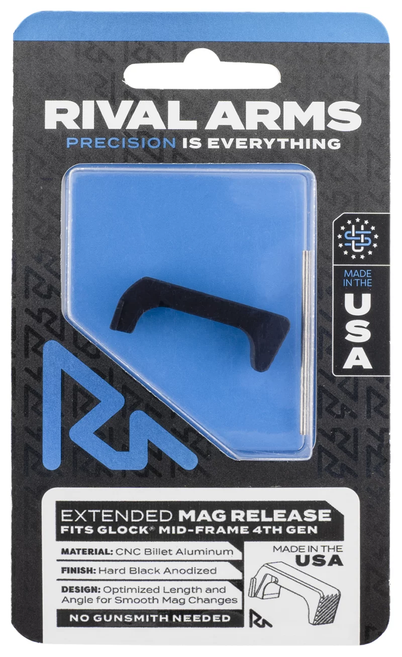 Rival Arms RA72G002A Magazine Release Glock Gen4 Extended Hard Black Anodized Aluminum