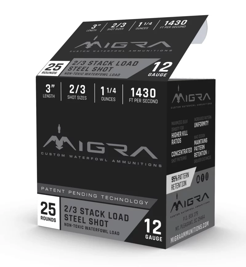 Migra Ammunitions M12S23 Staxd 12Gauge 3" 1 1/4oz 2/3Shot 25 Per Box/10 Case