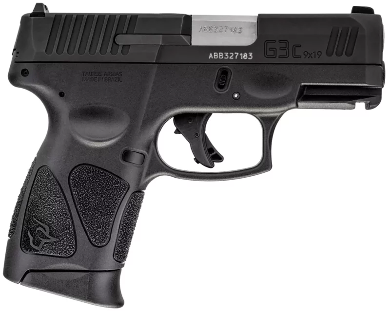 Taurus 1G3C93110 G3C Compact Frame 9mm Luger 10+1 3.26" Matte Stainless Steel Barrel, Matte Black Tenifer Serrated Steel Slide, Black Polymer Frame w/Picatinny Rail, Black Polymer Grip, Right Hand