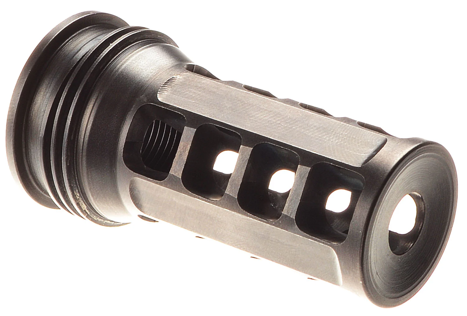 Huxwrx 1646 QD 338 Muzzle Brake Black with 5/8"-24 tpi Threads & 2.30" OAL for 338 Cal AR-Platform
