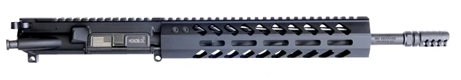 HM Defense 125MBUP556 MonoBloc Upper 223 Rem, 5.56x45mm NATO 12.50" Black Cerakote Barrel, 7075-T6 Aluminum Black Anodized Receiver, 10.37" M-LOK Free-Float Handguard for AR-15 Pistol
