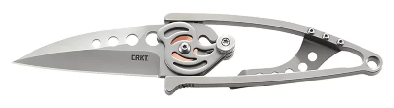CRKT 5102N Snap Lock 2.55" Folding Drop Point Plain Bead Blasted 420J2 SS Blade/Stainless Steel Handle Features Money Clip Includes Pocket Clip