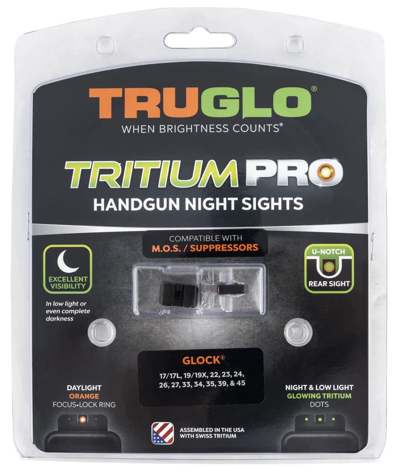 TruGlo TG231G1MC Tritium Pro Black | Green Tritium Orange Outline Front Sight Green Tritium Rear Sight