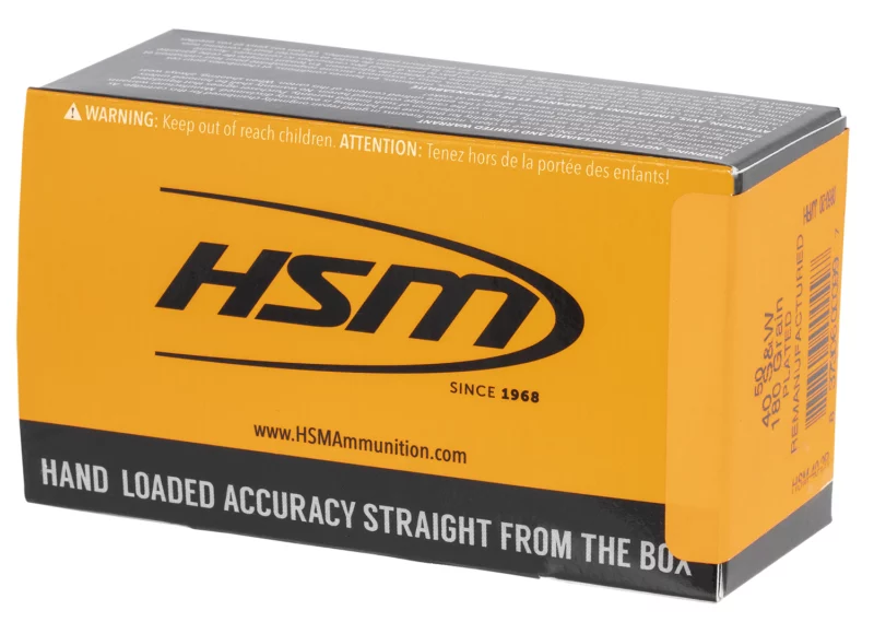 HSM 402R Training *Remanufactured 40 S&W 180 gr Round Nose Flat Point 50 Per Box/ 20 Case