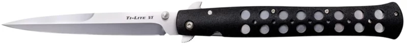 Cold Steel CS26SXP Ti-Lite 6" Folding Spear Point Plain AUS-8A SS Blade/Black Zy-Ex Handle Includes Pocket Clip