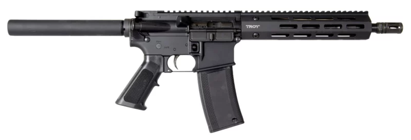 Troy Ind SPSTCA310BTB1 A3 223 Rem Caliber with 10.50" Barrel, 30+1 Capacity, Black Metal Finish, Fixed Pistol Grip Stock & Black Polymer Grip Right Hand
