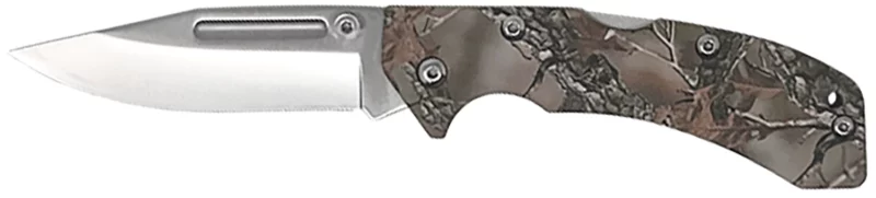 AccuSharp 713C Lockback 3" Folding Clip Point Plain Stainless Steel Blade/Camo G10 Handle Includes Allen Wrench