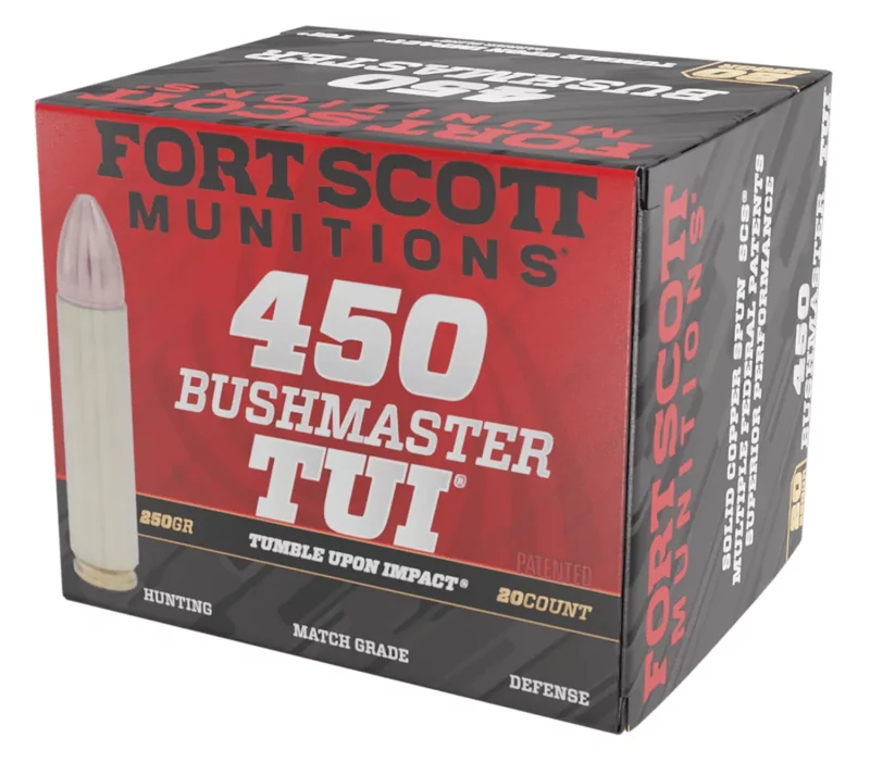 Fort Scott Munitions 450BM250SCV Tumble Upon Impact (TUI) Rifle 450Bushmaster 250gr Solid Copper Spun 20 Per Box/10 Case
