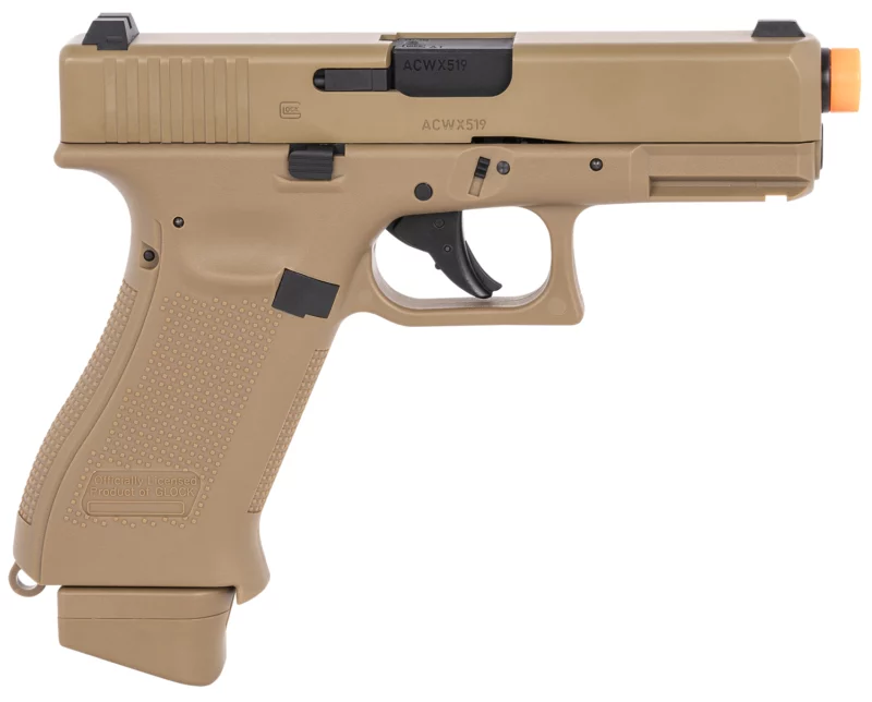 Umarex Glock Air Guns 2276338 G19X Gen5 Air Soft CO2 6mm, 14+1, Steel Slide, Coyote Tan Polymer Frame, Coyote Polymer Grips