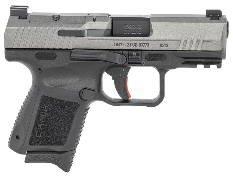 Canik HG6597TN TP9 Elite Subcompact 9mm Luger 3.60" 12+1 Black Tungsten Gray Cerakote Steel Slide Black Interchangeable Backstrap Grip