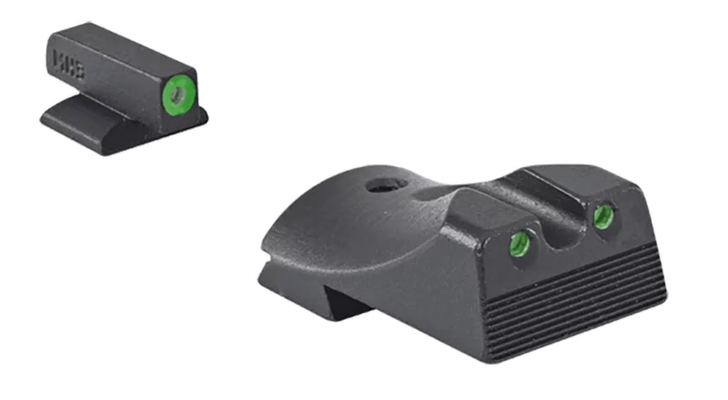 Meprolight USA 412183111 Hyper-Bright Green Tritium Green Outline Front Sight-Green Tritium Black Outline Rear Sight Kimber 1911 Slant