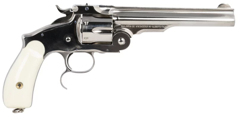 Taylors & Company 550692 Russian 45 Colt (LC) Caliber with 6.50" Barrel, 6rd Capacity Cylinder, Overall Nickel-Plated Finish Steel & Ivory Synthetic Grip