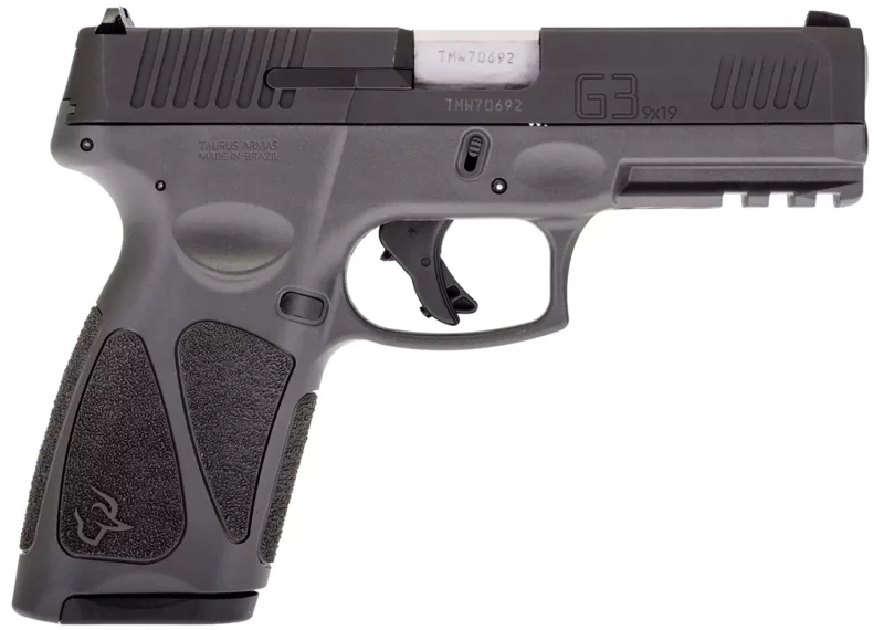Taurus 1G3B941G G3 Full Size Frame 9mm Luger 15+1/17+1 4" Matte Stainless Steel Barrel, Matte Black Tenifer Serrated Steel Slide, Gray Polymer Frame w/Picatinny Rail, Gray Polymer Grip, Right Hand