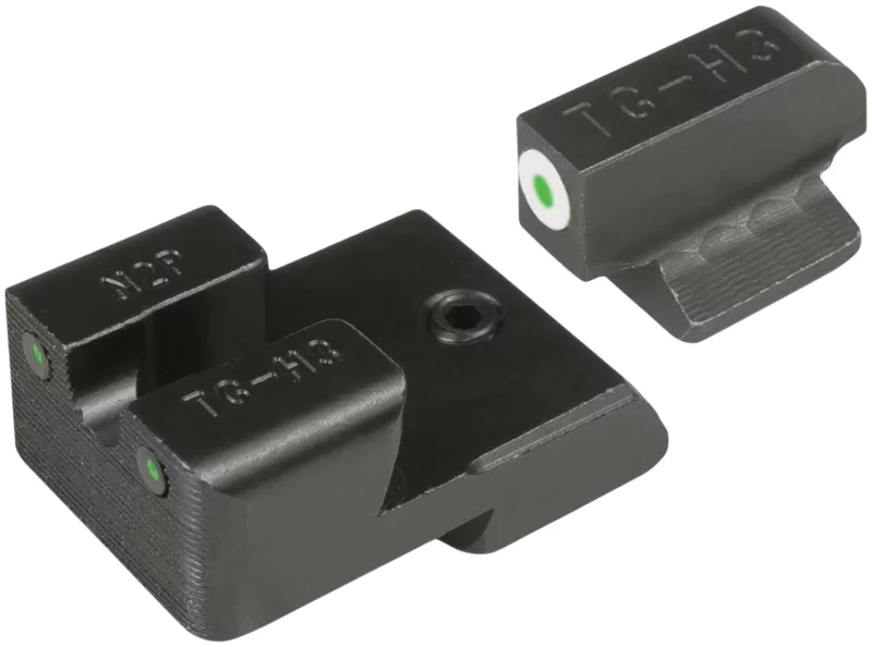 TruGlo TGTG231N4W Tritium Pro Green Tritium Front & Rear/ Black Nitride Fortress Frame, Fits 1911 3" Officer & 4.25", Front Sight Dovetail/Rear Sight Dovetail Mount