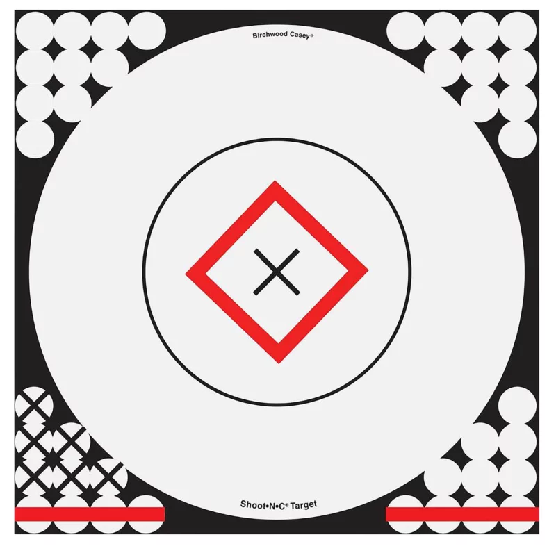 Birchwood Casey 34195 Shoot-N-C Reactive Target Self-Adhesive Paper Black/Red/White 17.25" Bullseye 5 Pack