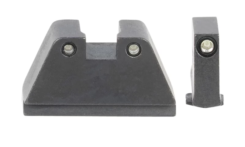 AmeriGlo GL814 Optic Compatible Sight Set for Glock 2XL Tall Green Tritium Black Outline Front Sight-Green Tritium Black Outline Rear Sight
