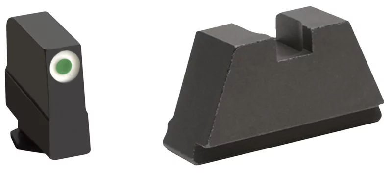 AmeriGlo GL491 Optic Compatible Sight Set for Glock 3XL Tall Green Tritium White Outline Front Sight-Black Rear Sight