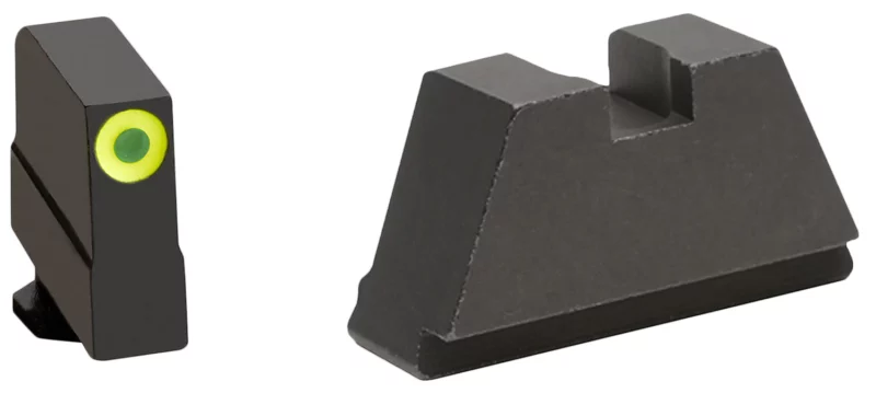 AmeriGlo GL691 Optic Compatible Sight Set for Glock 3XL Tall Green Tritium Lumigreen Outline Front Sight-Black Rear Sight