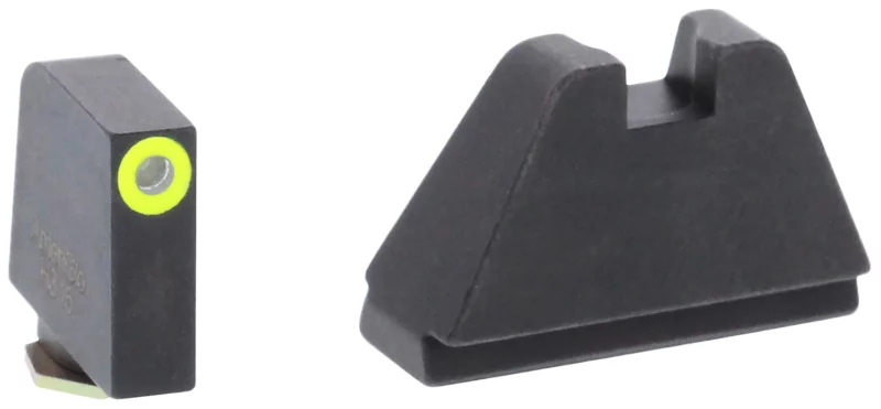 AmeriGlo GL682 Optic Compatible Sight Set for Glock 5XL Tall Green Tritium LumiGreen Outline Front Sight-Black Rear Sight